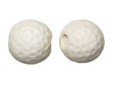 20pcs Golf Ball Sport Beads 13mm, large hole sports beads for 2mm cord, hand painted ceramic - DS19
