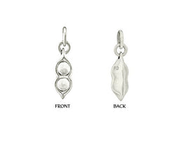 2 Peas in a pod charm Heavy Silver Plated over bronze  - SP907 - BeadPrism