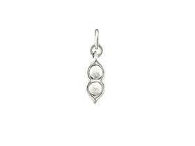 2 Peas in a pod charm Heavy Silver Plated over bronze  - SP907 - BeadPrism