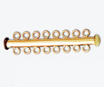 8 Strand 14K Gold Filled Magnetic Silder Tube Clasp, 46mm - GF681-8 - BeadPrism