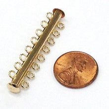 Load image into Gallery viewer, 8 Strand 14K Gold Filled Magnetic Silder Tube Clasp, 46mm - GF681-8 - BeadPrism
