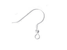 Load image into Gallery viewer, 10 Pcs - 20mm Sterling Silver Round Earwire with Bead and Coil SF651 - BeadPrism