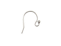 Sterling Silver  Ear wires with Ball Bead Earring Components - 25 Pairs SF650 - Wholesale Discount - BeadPrism