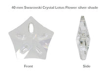 Load image into Gallery viewer, Lotus flower Pendant Swarvoski Crystals 40mm Silver Shade, Yoga, buddha, Lotus Pendant - 6908-40SS - BeadPrism