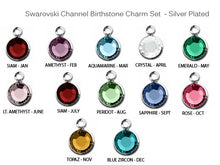 Load image into Gallery viewer, 480 pcs Swarovski Birthstone Charms Silver Plated, 6mm Stone, Bezel Set, 40 ea month  - CC6S-SET480 - BeadPrism