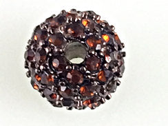 12mm Beadelle Pave Crystal Chocolate Glaze with Smoky Topaz Resort Style large hole BRPV12CH-ST - BeadPrism