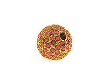 Load image into Gallery viewer, 12mm Beadelle Pave Crystal Gold with Coral Crystal Resort Style large hole BRPV12G-CO - BeadPrism