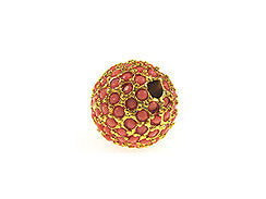 12mm Beadelle Pave Crystal Gold with Coral Crystal Resort Style large hole BRPV12G-CO - BeadPrism