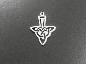 Celtic Knotwork Triquetra Arrow Pendant Sterling Silver SP38 - BeadPrism