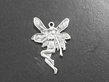 Load image into Gallery viewer, Fairy Sterling Silver Charm,  Cute Fairy or Pixie charm 1 Inch 925 Sterling Silver Fairy Charm- SP30 - BeadPrism