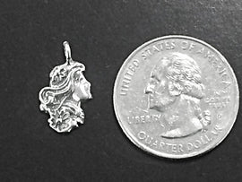 Flower Maiden Goddess Charm Sterling Silver SP03 - BeadPrism