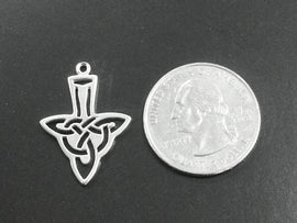 Celtic Knotwork Triquetra Arrow Pendant Sterling Silver SP38 - BeadPrism