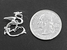 Load image into Gallery viewer, Dragon Pendant, Sterling silver, 3/4" Tall - SP59 - BeadPrism