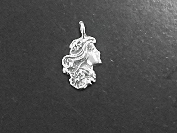 Flower Maiden Goddess Charm Sterling Silver SP03 - BeadPrism