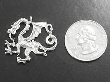 Load image into Gallery viewer, 925 Sterling Silver Dragon Pendant,  27 mm x 26 mm - SP60 - BeadPrism