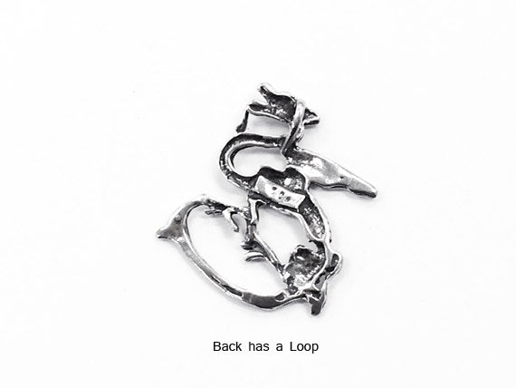 Dragon Pendant, Sterling silver, 3/4" Tall - SP59 - BeadPrism