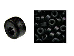 100 Mykonos Mini Tubes, 6mm X 4mm Black Greek Ceramic Spacer Beads  (CT1#01) - BeadPrism