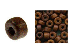 100 Mykonos Mini Tubes, 6mm X 4mm Brown Greek Ceramic Spacer Beads  (SKU# CT1#14) - BeadPrism