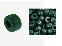 100 Mykonos Mini Tubes, 6mm X 4mm Hunter Green Greek Ceramic Spacer Beads  (SKU#CT1#11) - BeadPrism