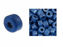 Load image into Gallery viewer, 100 Mykonos Mini Tubes, 6mm X 4mm Flag Blue Greek Ceramic Spacer Beads  (SKU# CT1#26) - BeadPrism