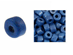 100 Mykonos Mini Tubes, 6mm X 4mm Flag Blue Greek Ceramic Spacer Beads  (SKU# CT1#26) - BeadPrism