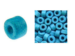 100 Mykonos Mini Tubes, 6mm X 4mm Turquoise Greek Ceramic Spacer Beads  (SKU#CT1#06) - BeadPrism