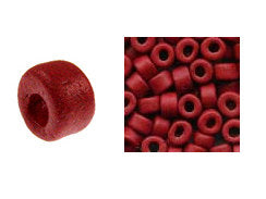 100 Mykonos Mini Tubes, 6mm X 4mm Red Greek Ceramic Spacer Beads  (SKU#CT1#10) - BeadPrism