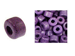 100 Mykonos Mini Tubes, 6mm X 4mm Purple Greek Ceramic Spacer Beads  (SKU#CT1#50) - BeadPrism