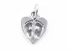 Load image into Gallery viewer, Baby Footprints Heart Sterling Silver Charm Pendant Wholesale - SP567 - BeadPrism