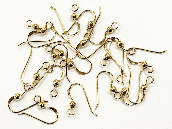 14 K Gold filled earwires with 3mm ball bead (Pair) (SKU# GF320) - BeadPrism 14 K Gold filled earwires with 3mm ball bead (Pair) (SKU# GF320) - BeadPrism