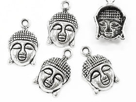 25 Pcs  Antique Silver Buddha head Pendant wholesale bulk (SKU# PP133) - BeadPrism