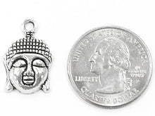 Load image into Gallery viewer, 25 Pcs  Antique Silver Buddha head Pendant wholesale bulk (SKU# PP133) - BeadPrism