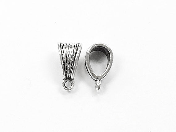 25 Pcs  Antique Silver Pewter Bail wholesale bulk (SKU# 131020) - BeadPrism