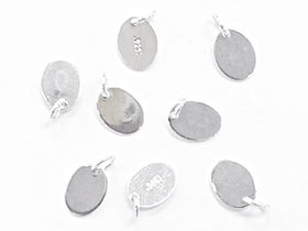 10 Pcs 925 Sterling Silver Oval Tag with Jump Rings 7.3 x 5.5 mm -SF1024 - BeadPrism
