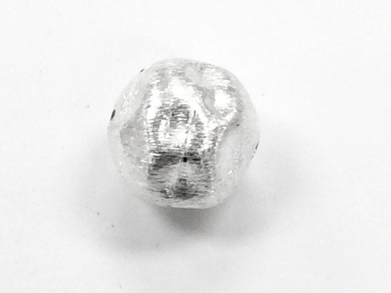 17mm Brushed Matt Sterling Silver electroformed Bead with 1.5mm Hole (SB1000) - BeadPrism