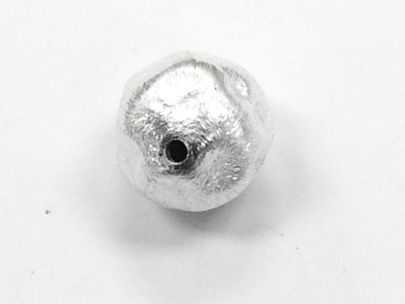 17mm Brushed Matt Sterling Silver electroformed Bead with 1.5mm Hole (SB1000) - BeadPrism