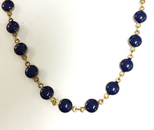 Load image into Gallery viewer, 10 Feet Vintage Lapis Blue Enameled Station Brass Beaded Bohemian Chain - CH139-LA - BeadPrism