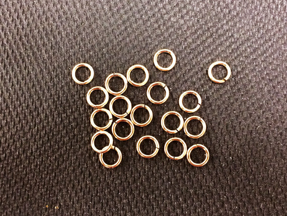 14K Gold Filled Jumprings, Jump Rings, OPEN, 25 Pcs Bulk, 6mm, 18 g ga Gauge - GJROH6 - BeadPrism