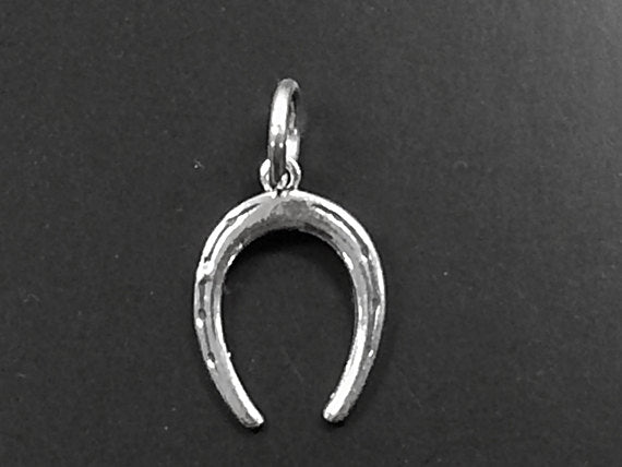 Horse shoe Wishbone Lucky  Sterling Silver small tiny Charm Pendant  - SP763 - BeadPrism
