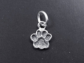 Paw Pet  Sterling Silver small tiny Charm Pendant  - SP408 - BeadPrism
