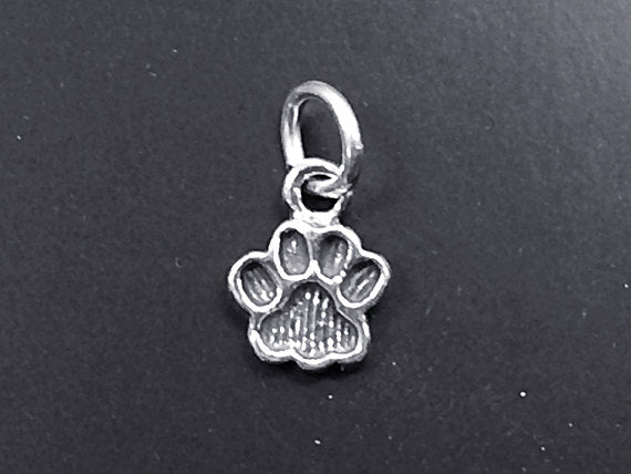 Paw Pet  Sterling Silver small tiny Charm Pendant  - SP408 - BeadPrism