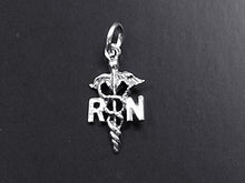 Load image into Gallery viewer, RN Healer Caduceus Sterling Silver Charm Pendant  - SP392 - BeadPrism
