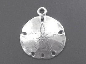 Sand Dollar Sterling Silver Charm Pendant 16mm x 19mm Sealife Charm, Sea Charm, Shell Charms - SP129 - BeadPrism