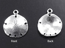 Load image into Gallery viewer, Sand Dollar Sterling Silver Charm Pendant 16mm x 19mm Sealife Charm, Sea Charm, Shell Charms - SP129 - BeadPrism
