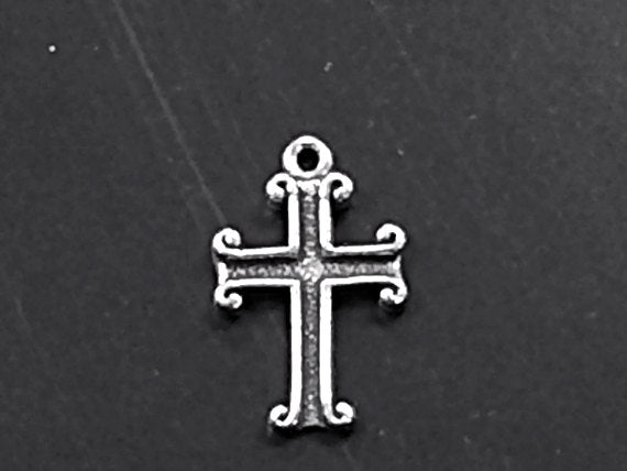 Cross Religious Charm Pendant Sterling Silver  - SP102 - BeadPrism