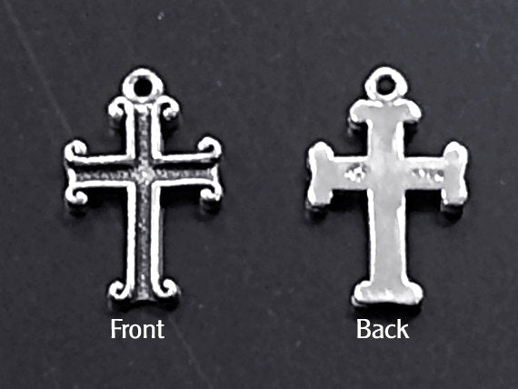Cross Religious Charm Pendant Sterling Silver  - SP102 - BeadPrism