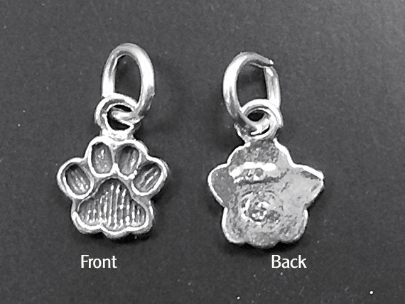 Paw Pet  Sterling Silver small tiny Charm Pendant  - SP408 - BeadPrism