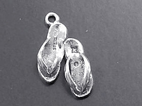 Sandals Flipflop Sterling Silver Charm Pendant  - SP127 - BeadPrism