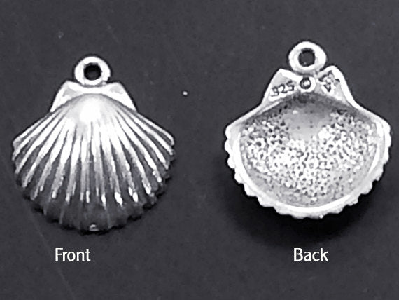 Sea shell Charm Pendant Sterling Silver - SP128 - BeadPrism