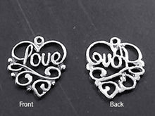 Load image into Gallery viewer, Heart Love Sterling Silver Filigree Charm Pendant, Choose Quantity - SP123 - BeadPrism
